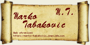 Marko Tabaković vizit kartica